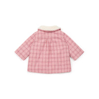 baby coat carreau rose