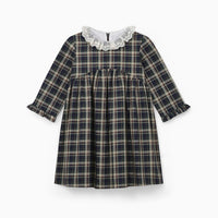 baby aralia dress green tartan