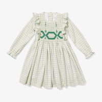 emily dress green tattersall