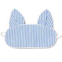 seersucker kitty eye mask french blue