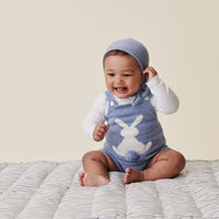 baby crispa knit dungarees blue