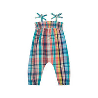 baby carreau madras overalls