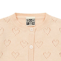 baby heart cardigan tan