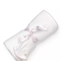 new kissy dots towel with mitt pink and white