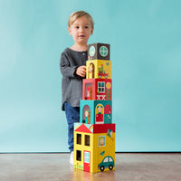 peek-a-boo house stacking blocks set