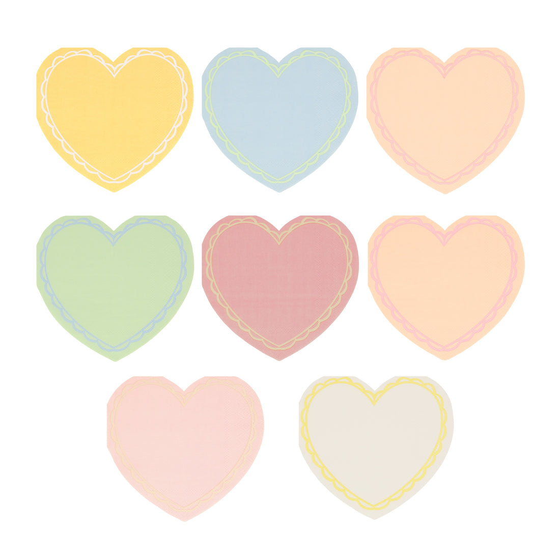 pastel heart small napkins