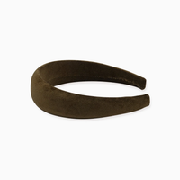 girls green velvet wide headband