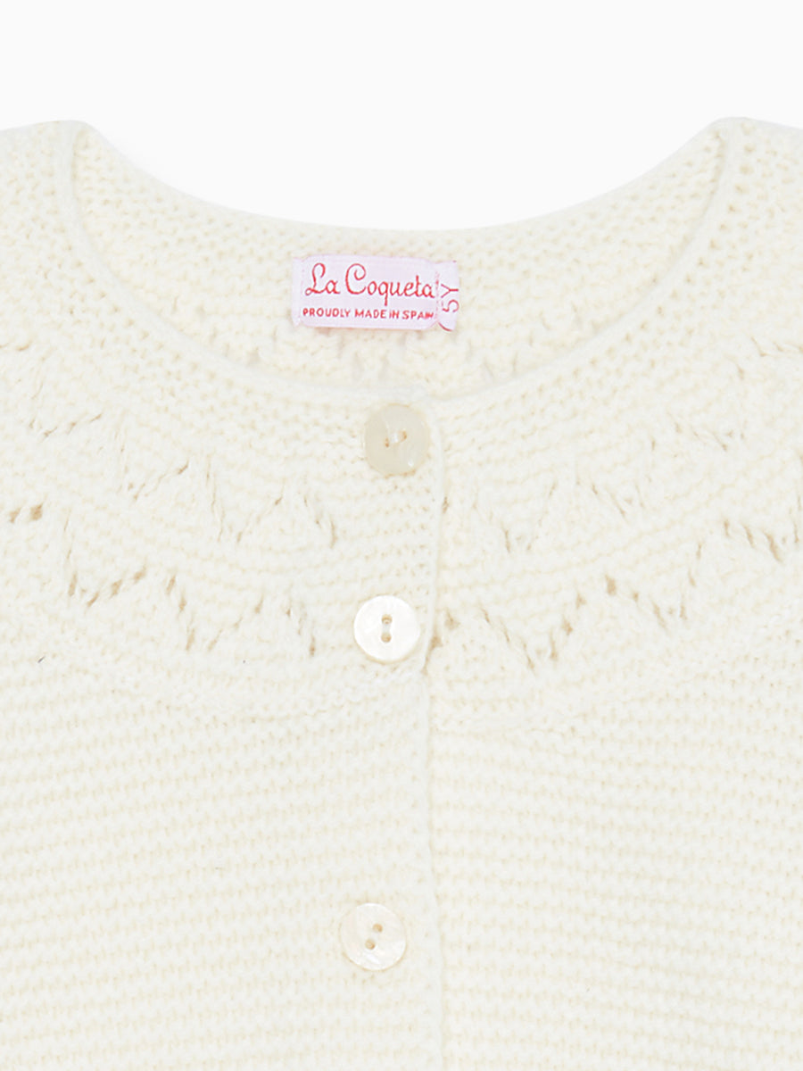 girls white ivana cardigan