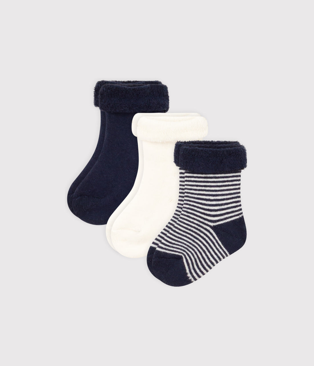 baby navy white 3 pk socks