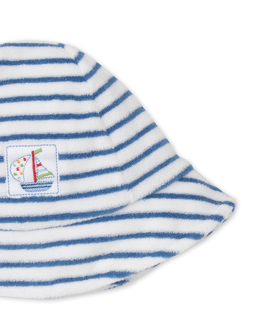 blue baby stripe terry sunhat