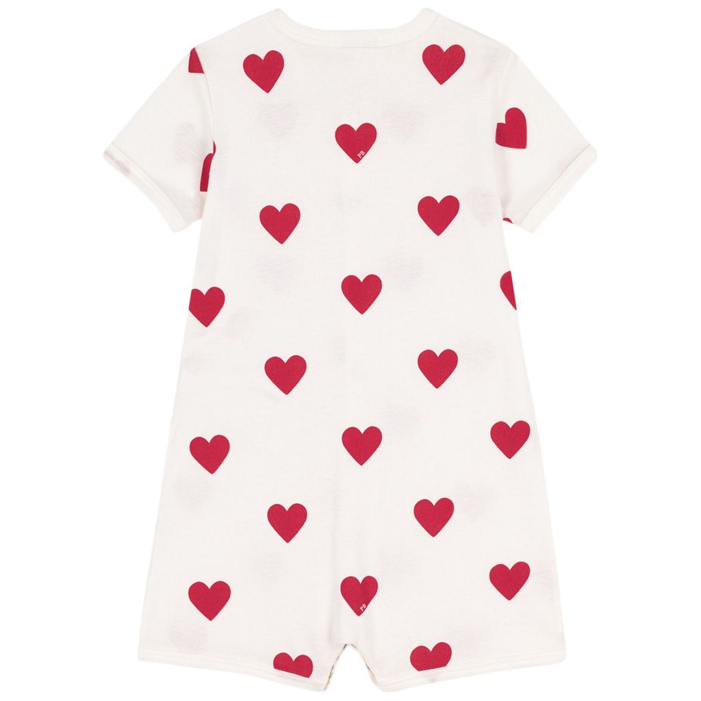 short sleeve baby heart romper