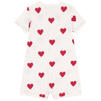 short sleeve baby heart romper