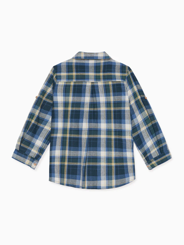 boys blue check nico shirt