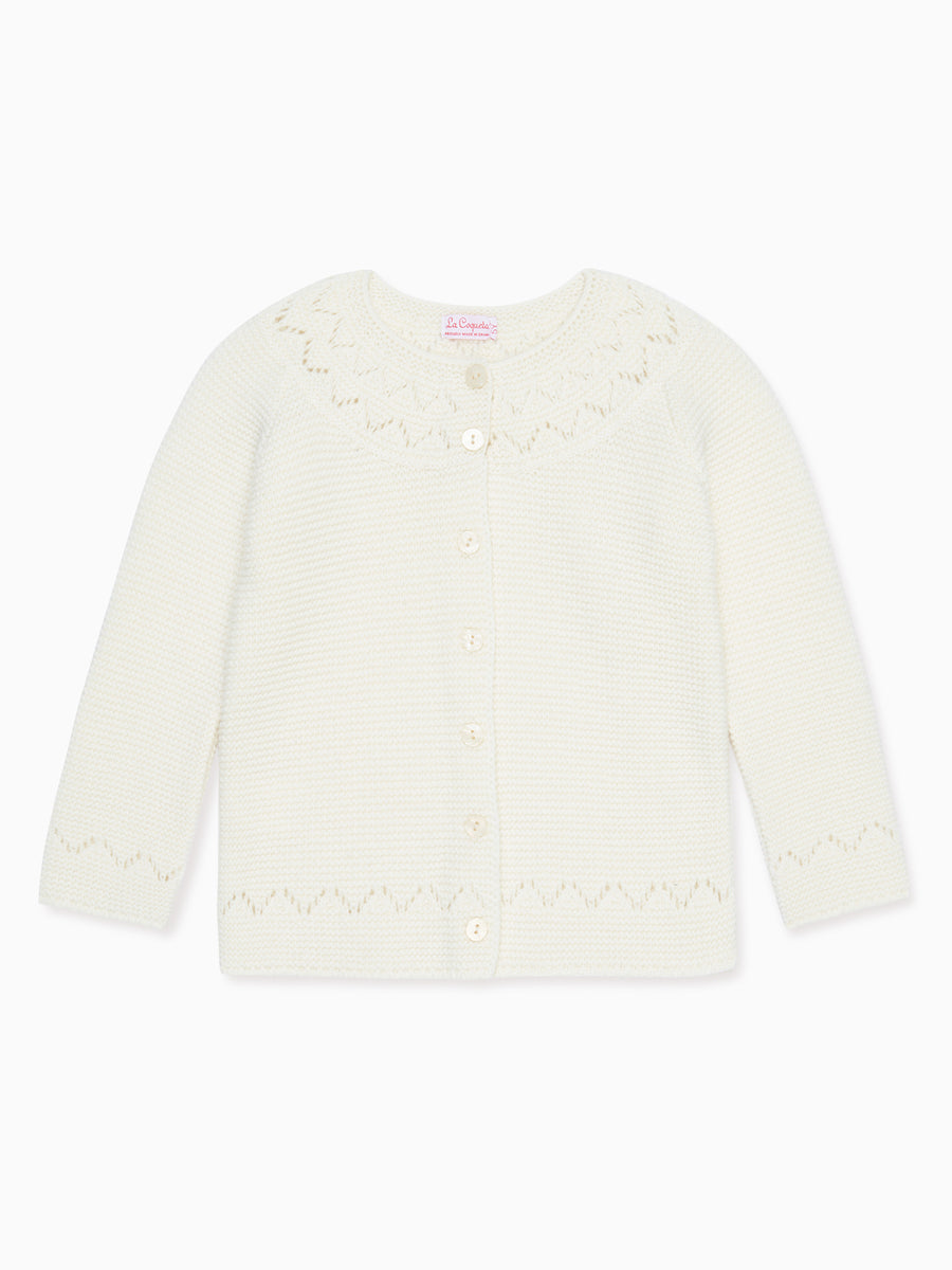 girls white ivana cardigan