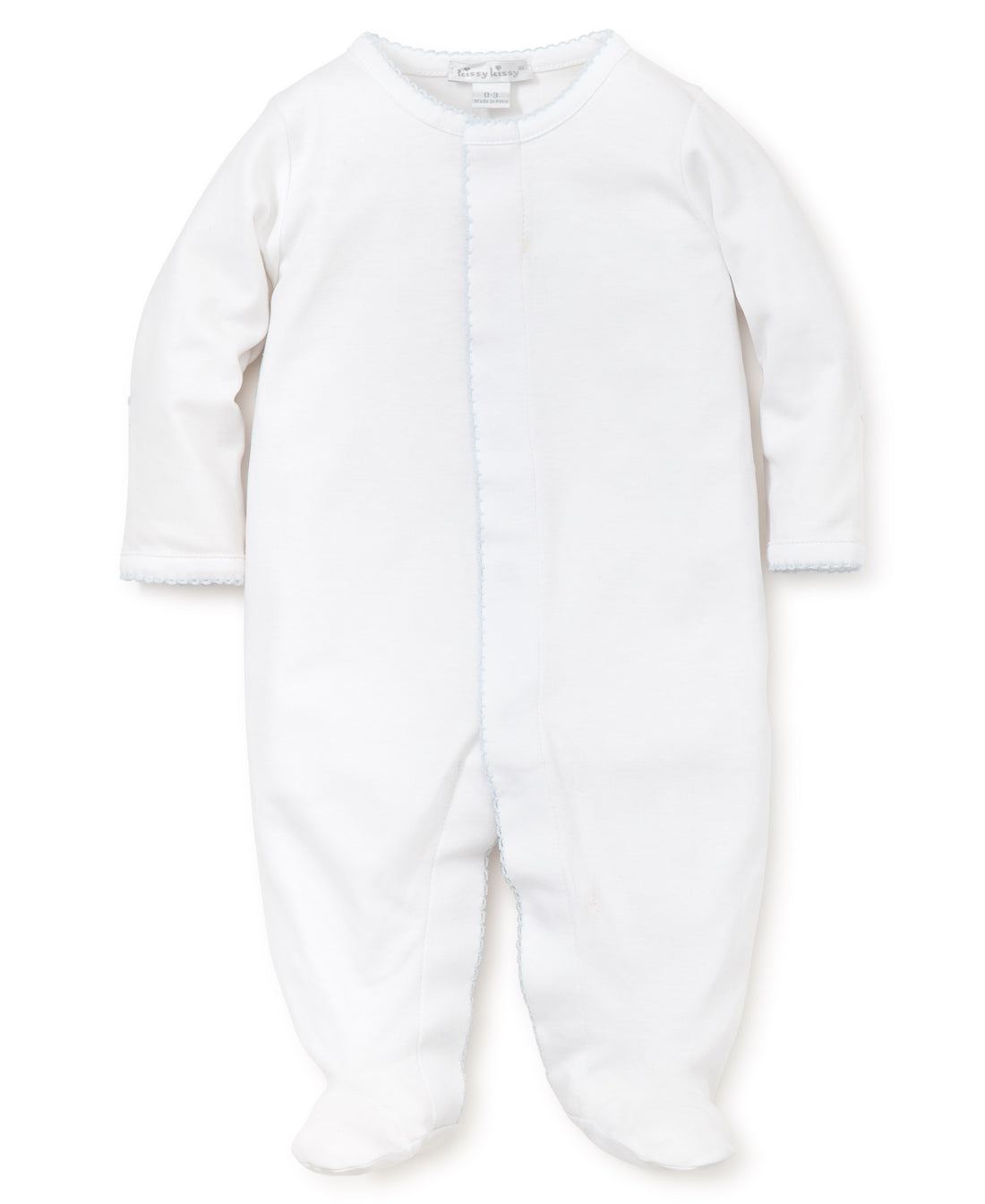 baby boy white/blue kissy kissy basics footie new