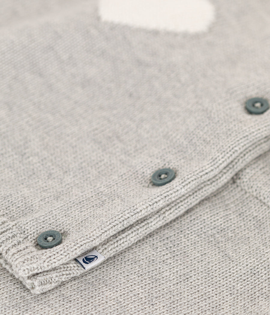 baby girl grey heart knit sweater & pant set