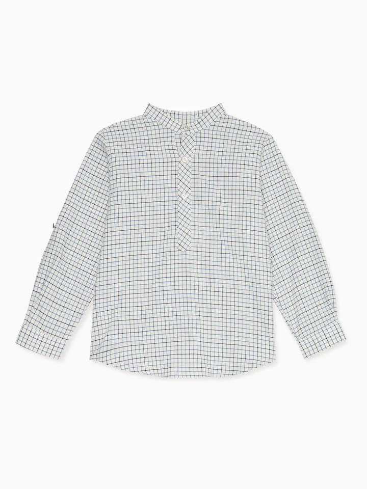 boys navy check mateo shirt