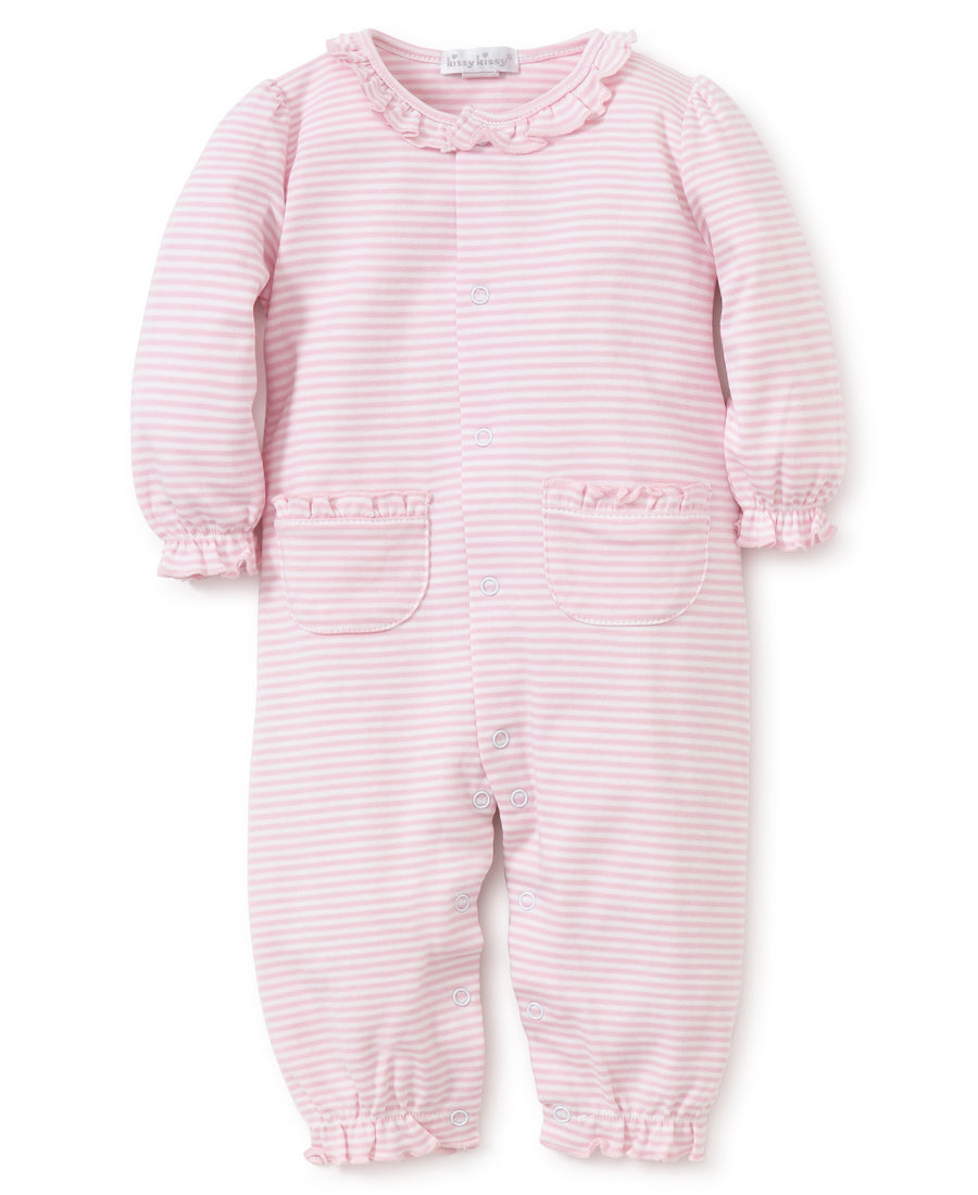 baby pink simple stripes playsuit new