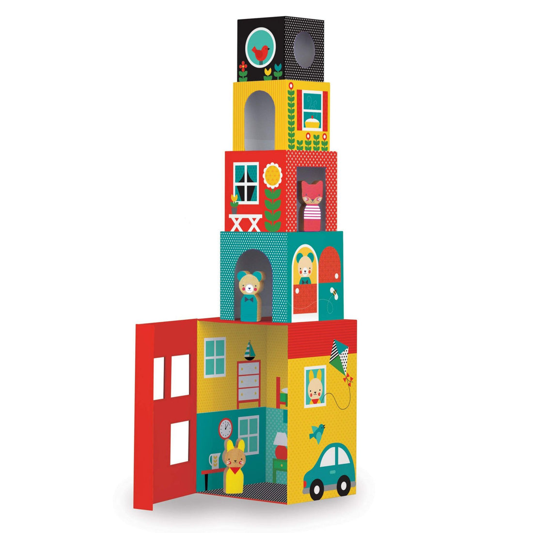 peek-a-boo house stacking blocks set