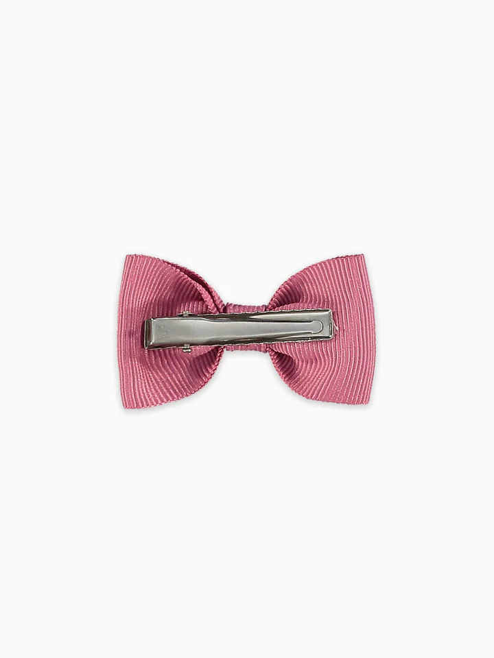 girls small bow clip dusty pink