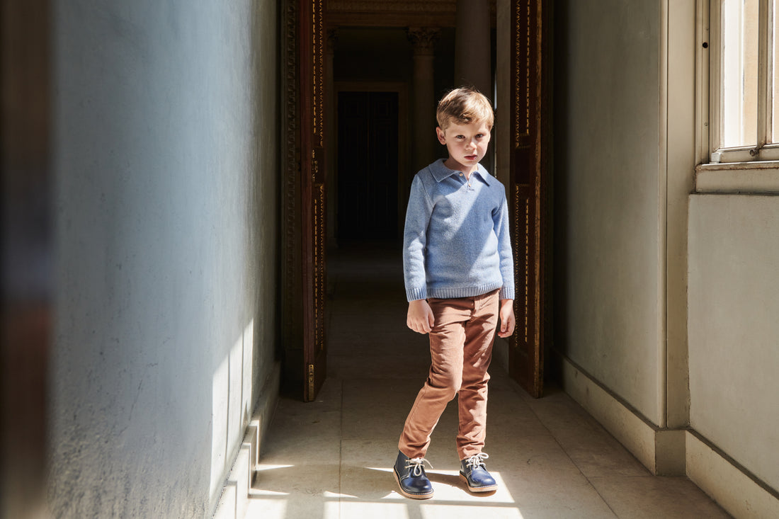boys dusty blue brio jumper