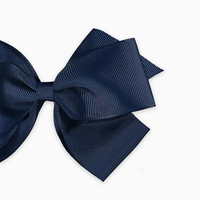 girls big bow clip navy blue