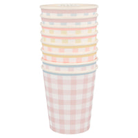 gingham cups