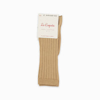 baby tan ribbed knee high socks