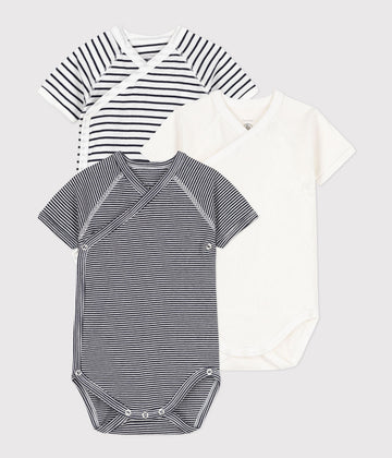 baby boy navy 3 pk ss crossover bodysuits