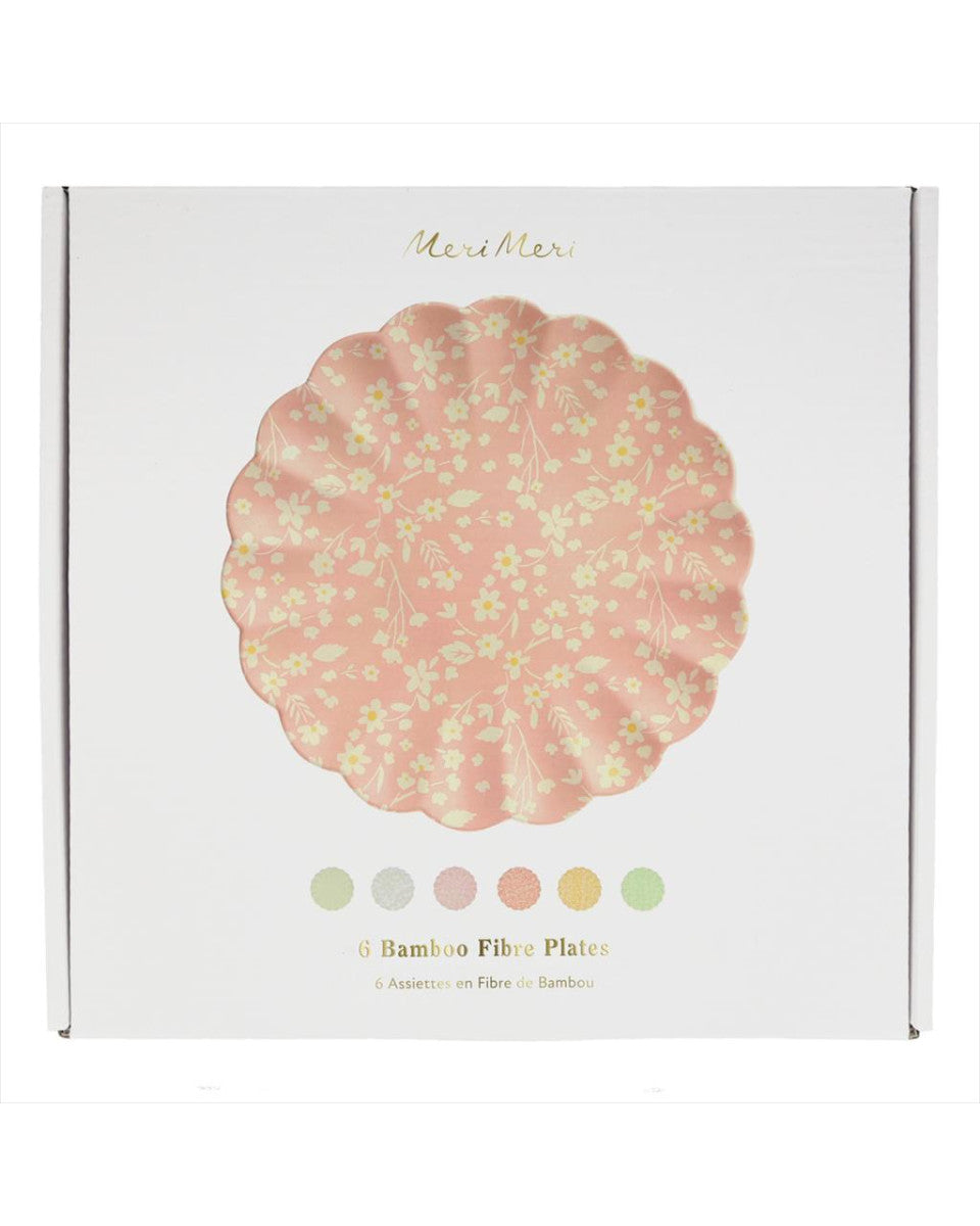 floral large bamboo plates