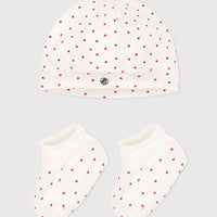 heart hat & booties set