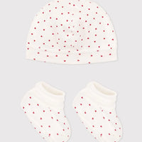 heart hat & booties set
