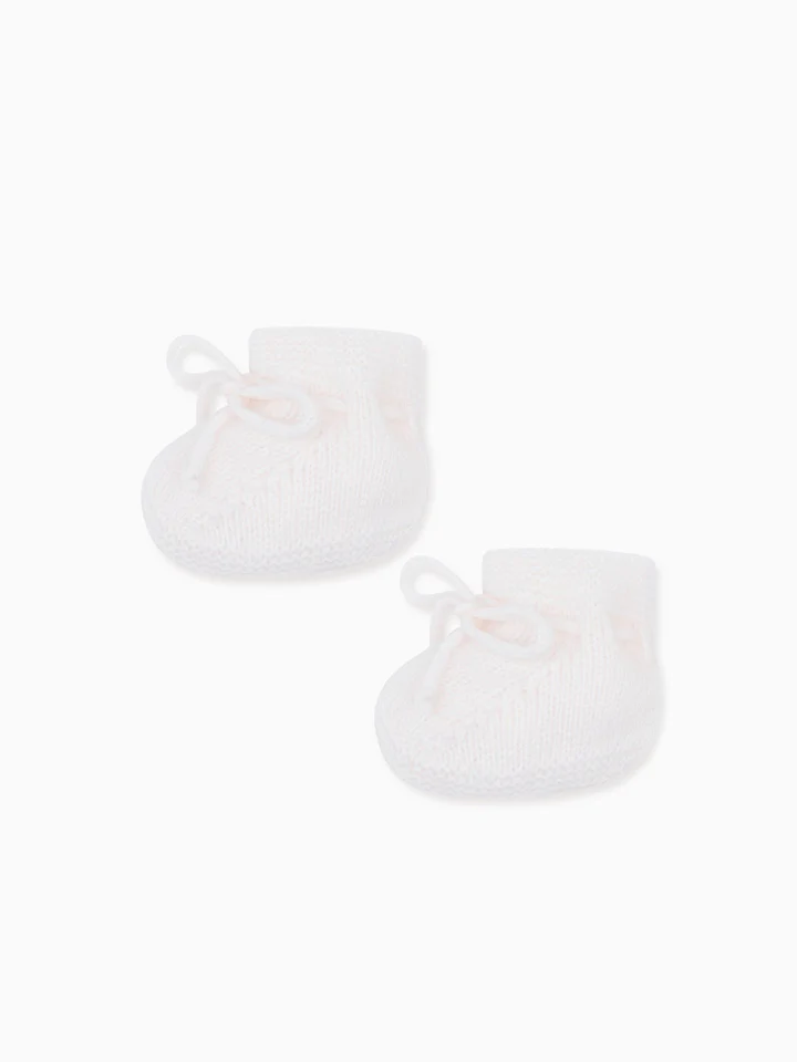 baby ivory evita cashmere booties