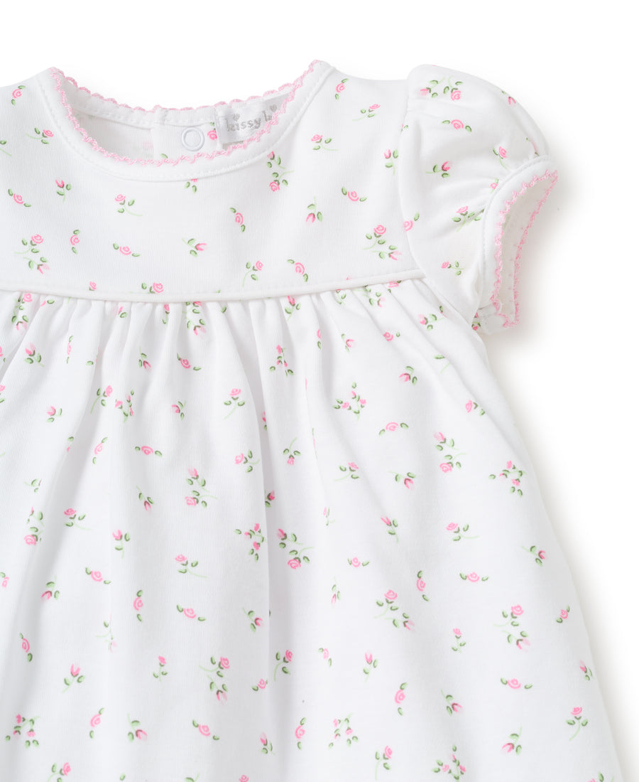 baby multi garden roses dress & diaper cover