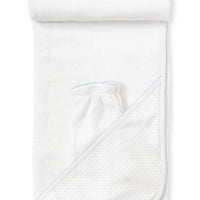 new kissy dots towel w/mitt light blue/white os