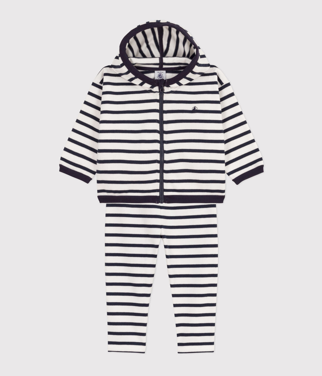 boys navy white 2pc hoodie & pant set