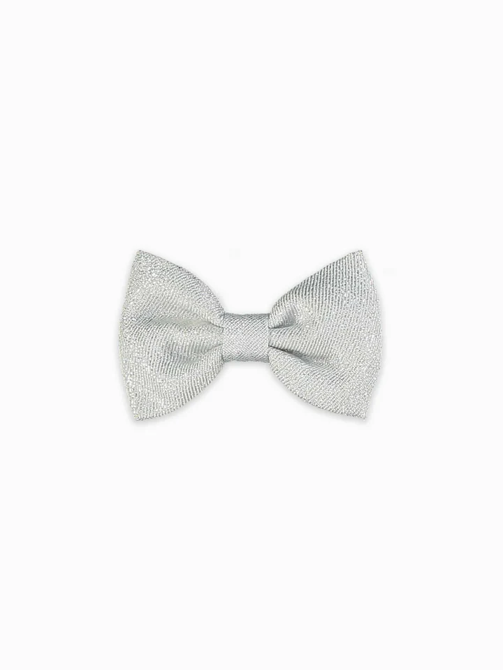 girls small bow clip silver