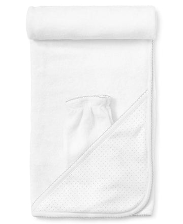 new kissy dots towel with mitts set