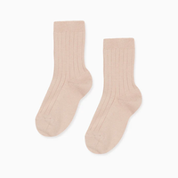 baby pale pink ribbed short socks