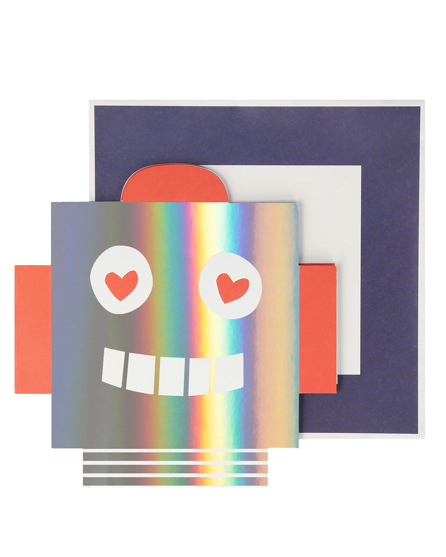 robot concertina valentine stickers – Poppy Marché