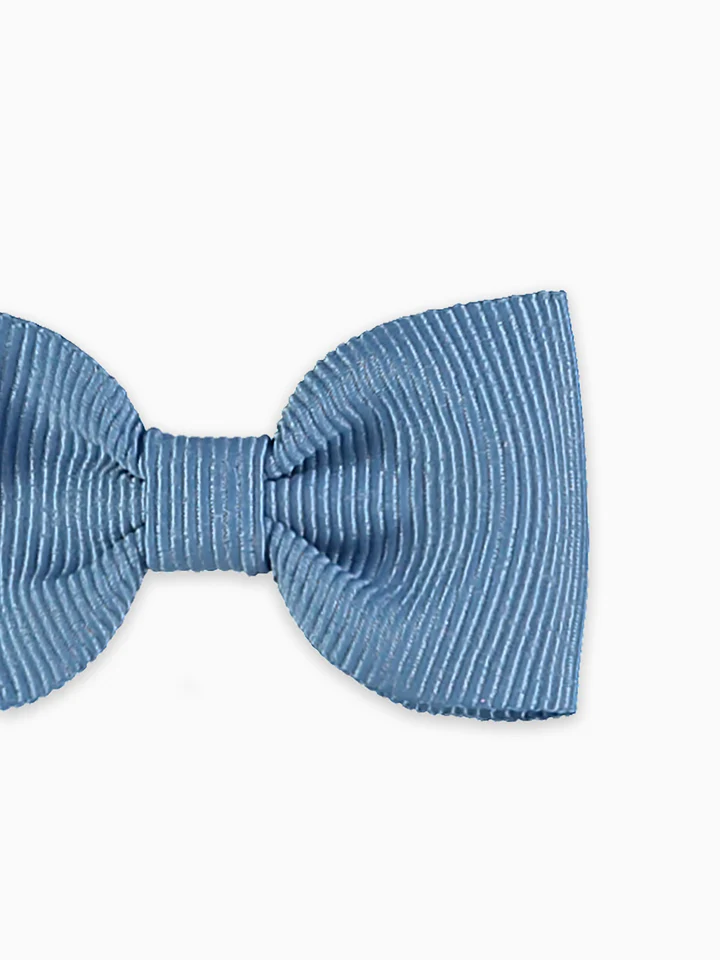 girls small bow clip dusty blue