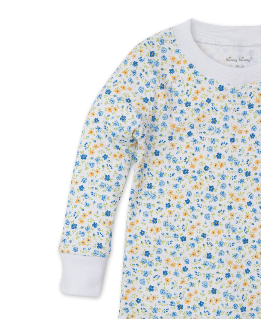 baby girl blue floral pajama set