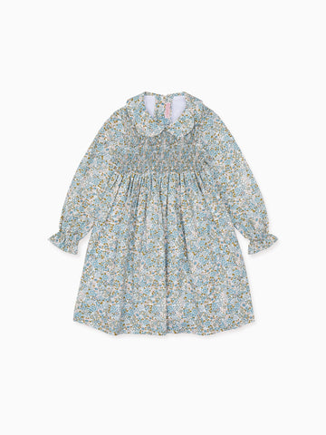 girls blue valia smock dress