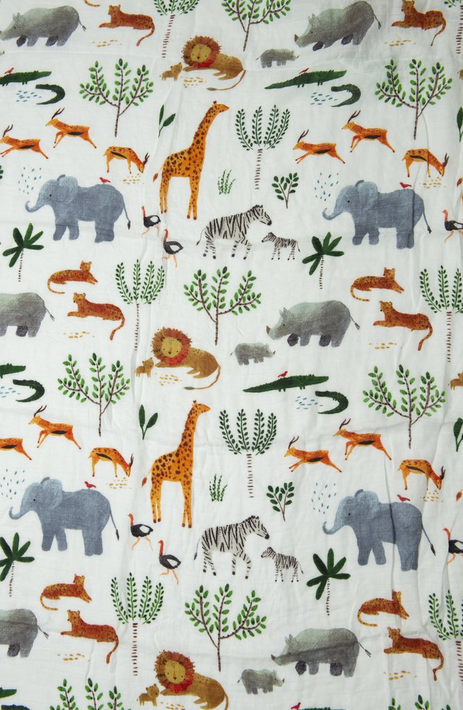 muslin swaddle safari jungle