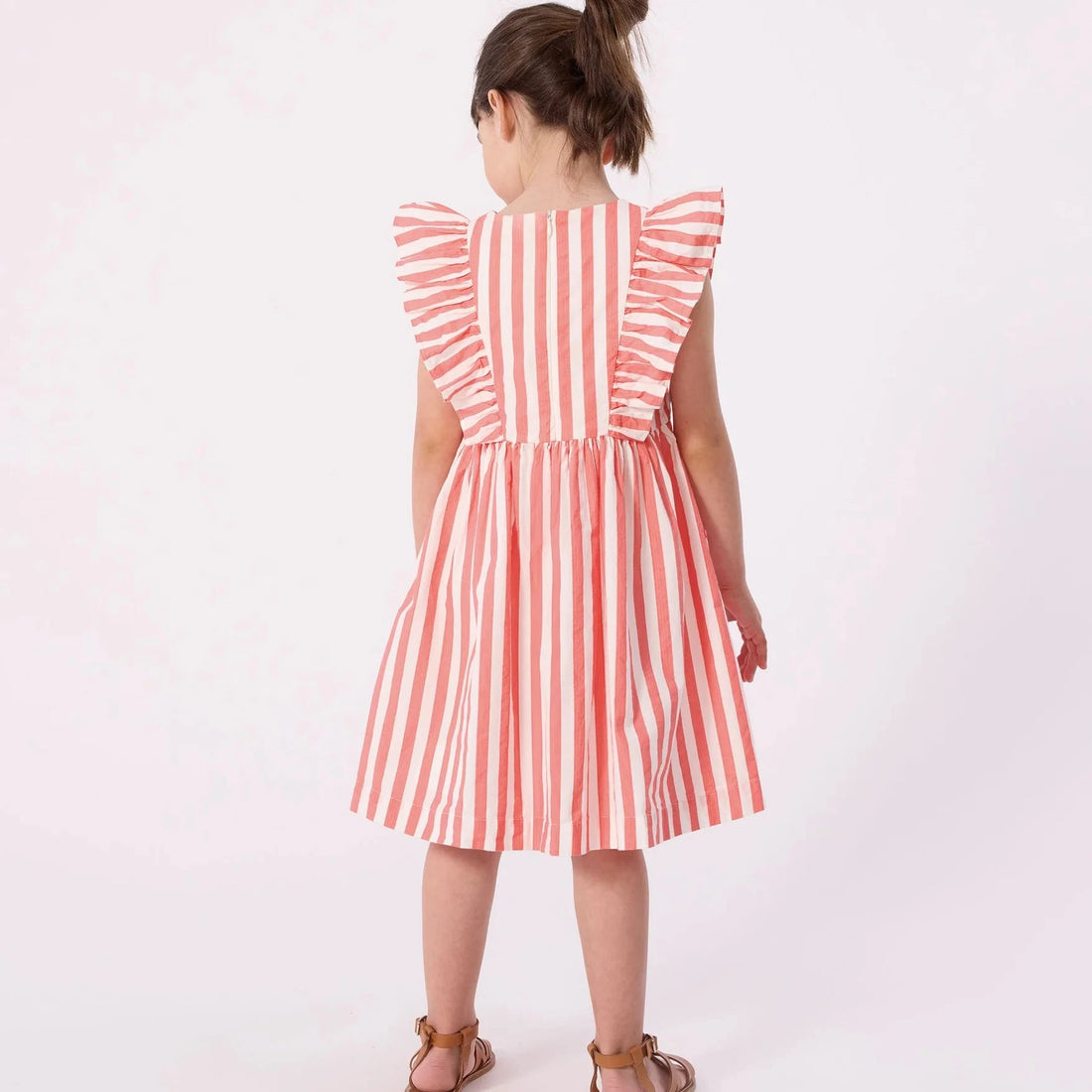 stripe ruffle dress