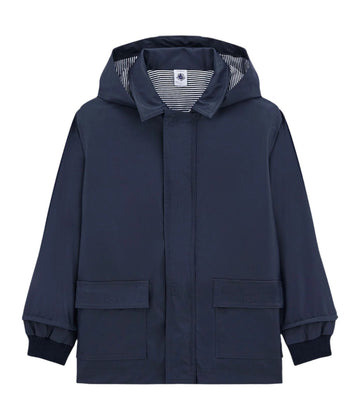 boys navy hooded rain coat