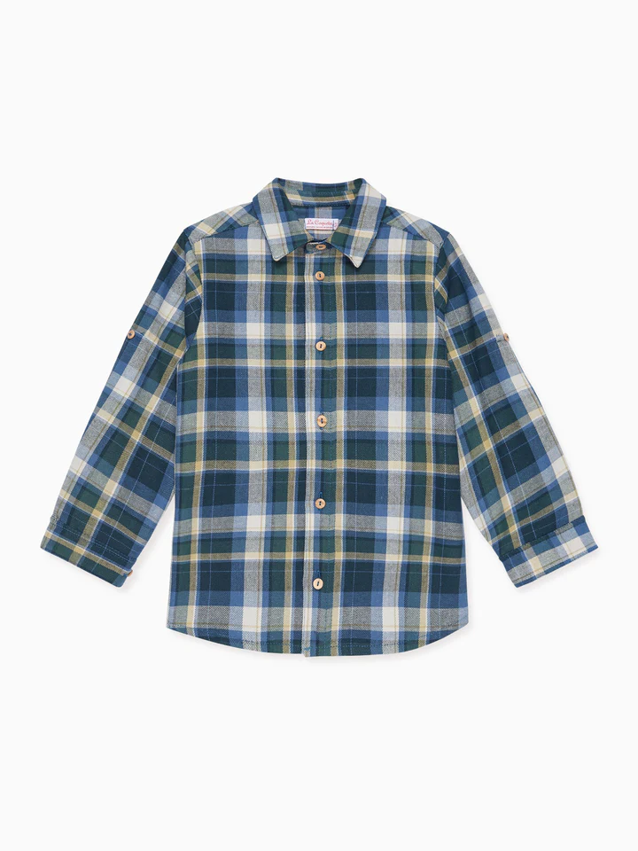 boys blue check nico shirt