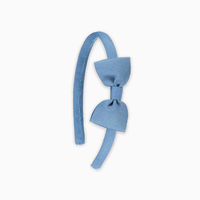 girls small bow headband dusty blue