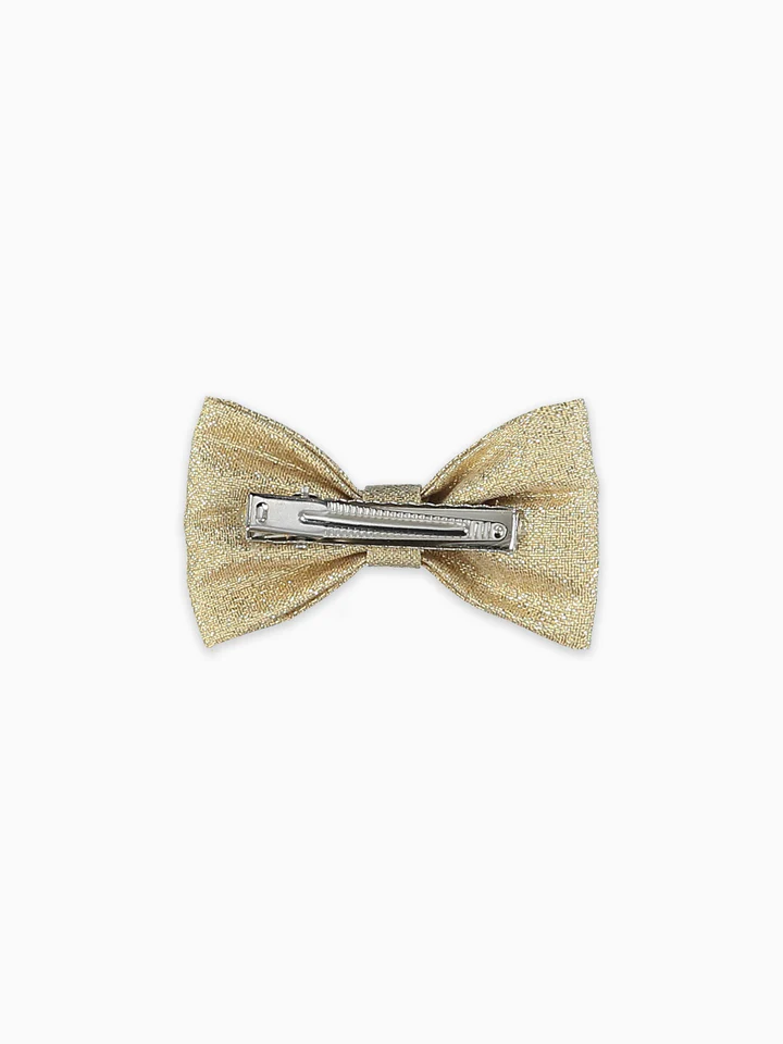 girls small bow clip gold
