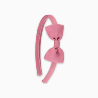 girls small bow headband dusty pink